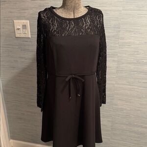 Tommy Hilfiger Black Lace Long Sleeve Dress